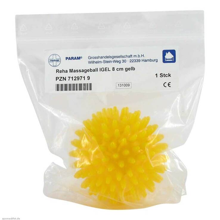 Massageball Igel 8 cm gelb, 1 St