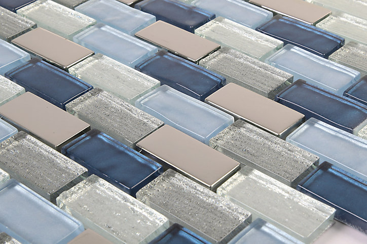Mosaïque 30 x 30 cm Glass bleu GoodHome