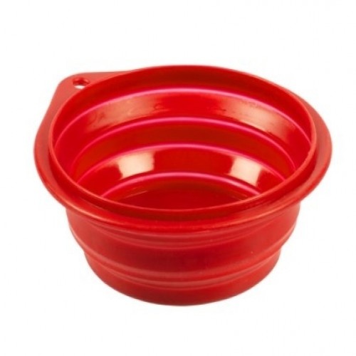 Alimentador portátil de silicone para cães, vermelho
