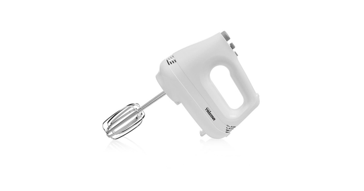 TristarMX-4202 Handmixer  (Wit, RVS deeghaken en gardes | 6 snelheden + turbo)