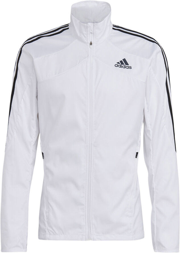 adidas Marathon 3-Stripes løbejakke Hvid