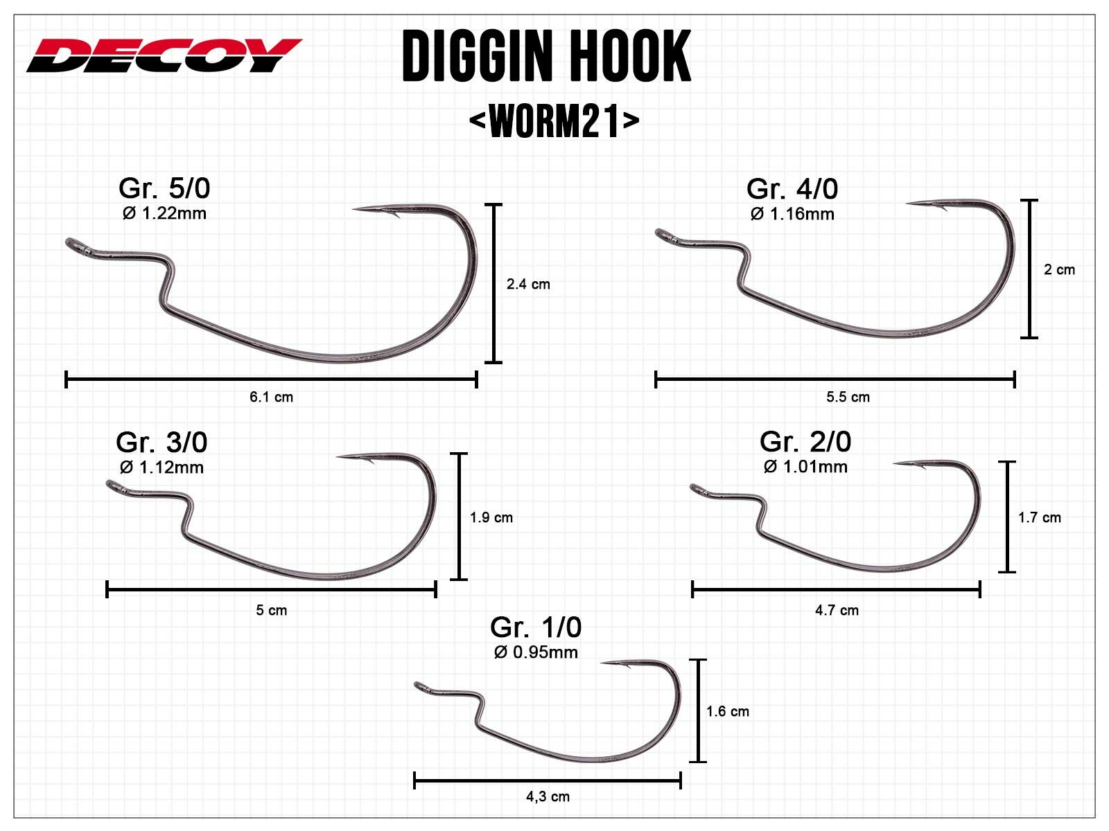 Diggin Hook Worm21 - Gr. 4/0