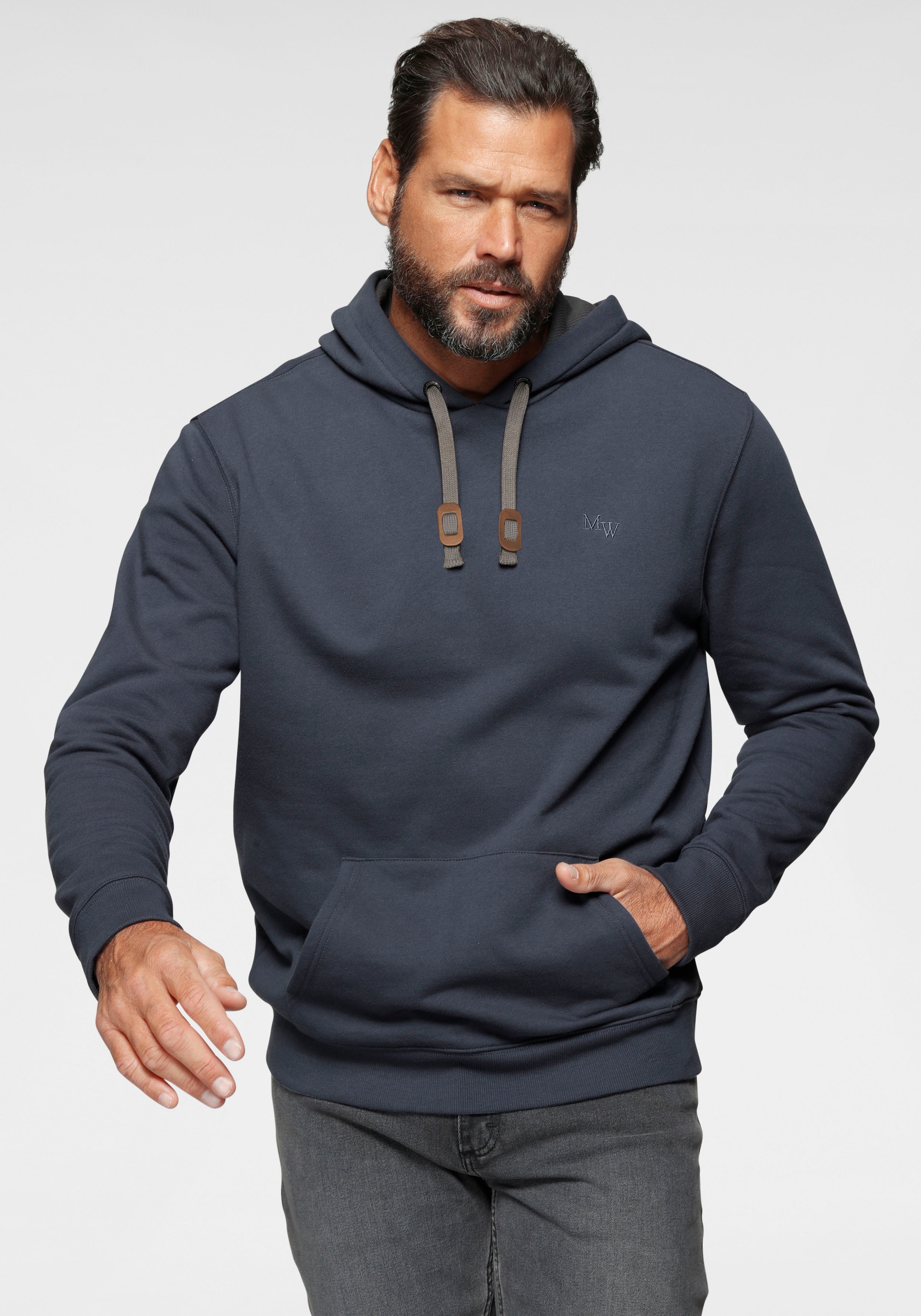 Man's World Kapuzensweatshirt , lange Ärmel,  lockere Passform,  unifarben,  mit Kapuze