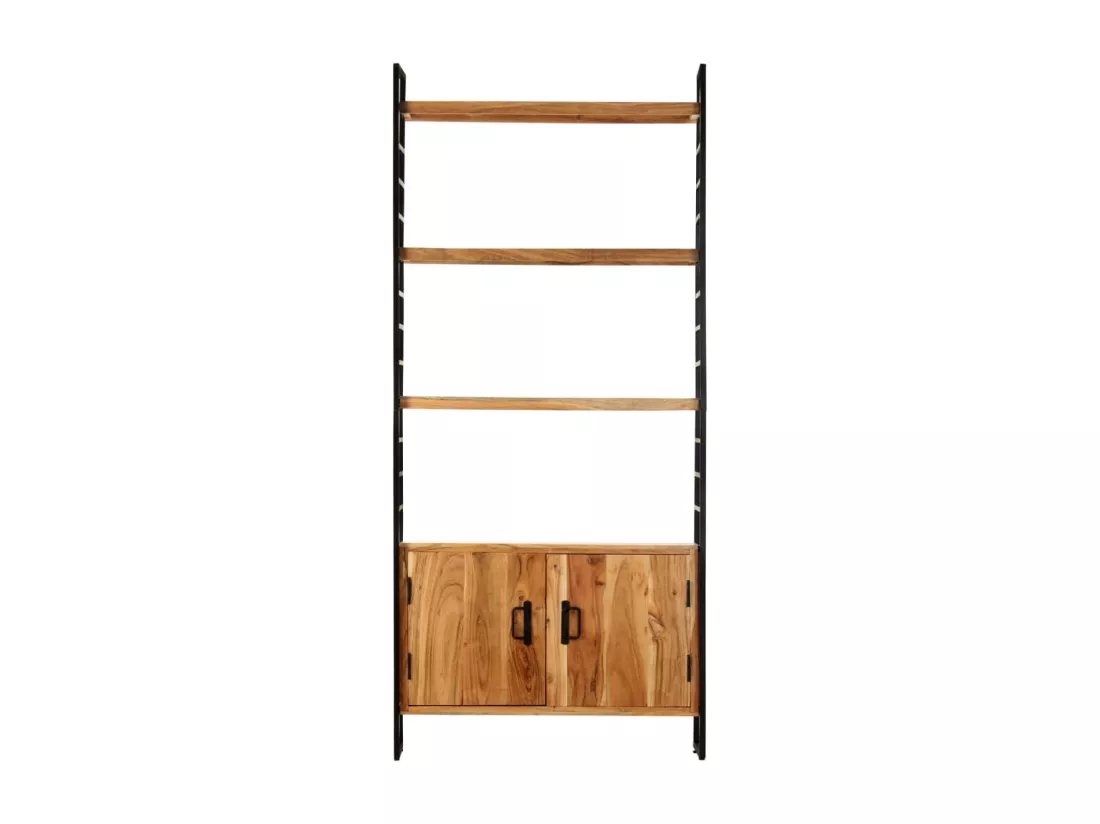 Bibliothèque à 4 niveaux 80x30x180 cm Bois d'acacia massif