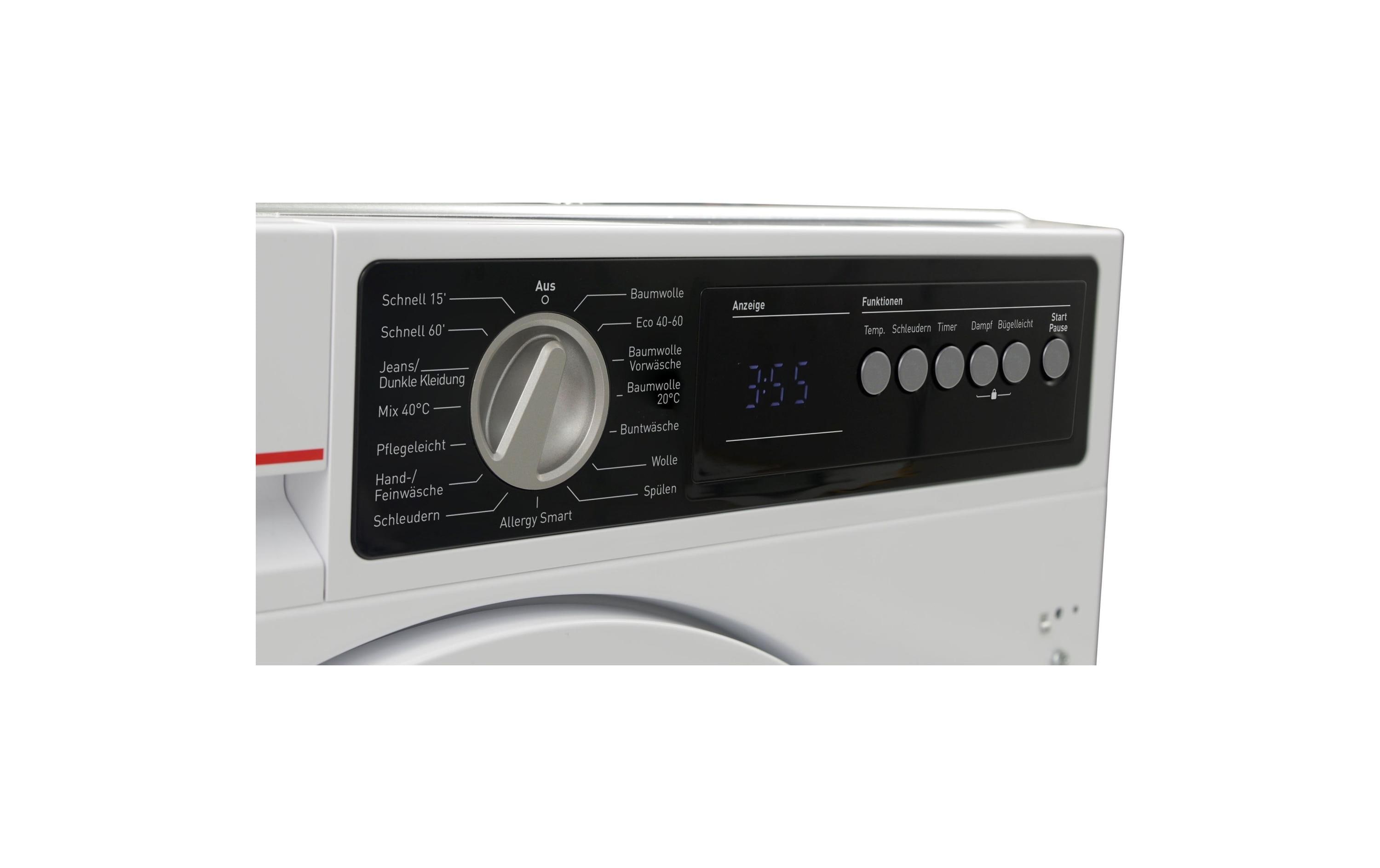 Einbau Waschmaschine ES-NIB814BWNA Links<br>Frontloader mit 8 kg Ladekapazität
