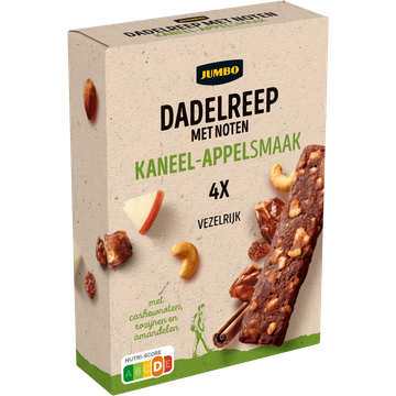 Jumbo Dadelreep met Noten Kaneel-Appelsmaak 4 Stuks