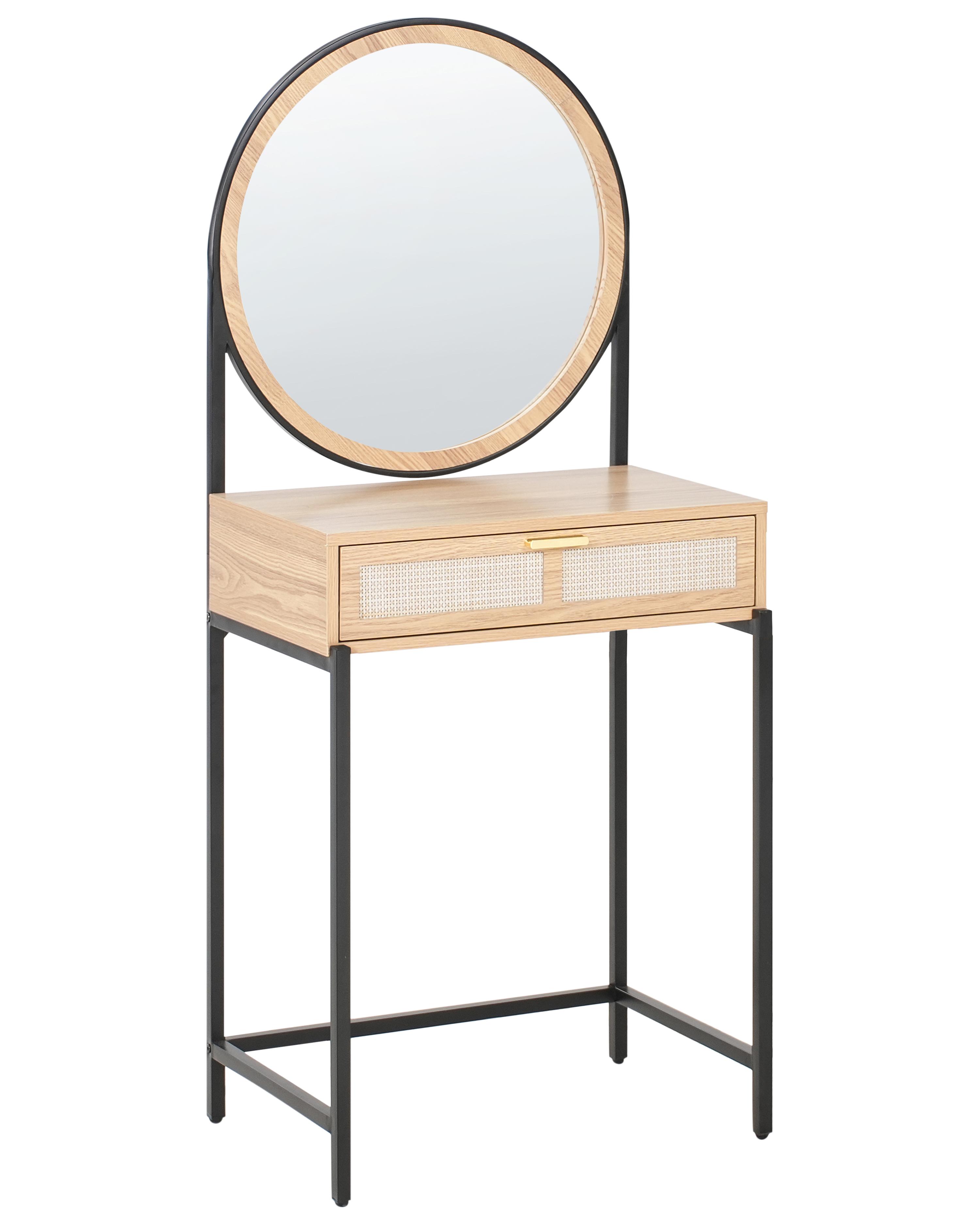 Kaptafel met spiegel CASSIAR Lichtbruin
