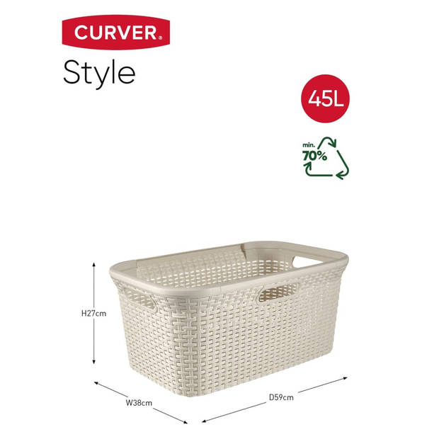 Curver Style Wasmand - 45L - Vintage wit