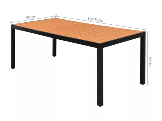 Salon de jardin 9 pcs PVC Résine tressée Noir et marron