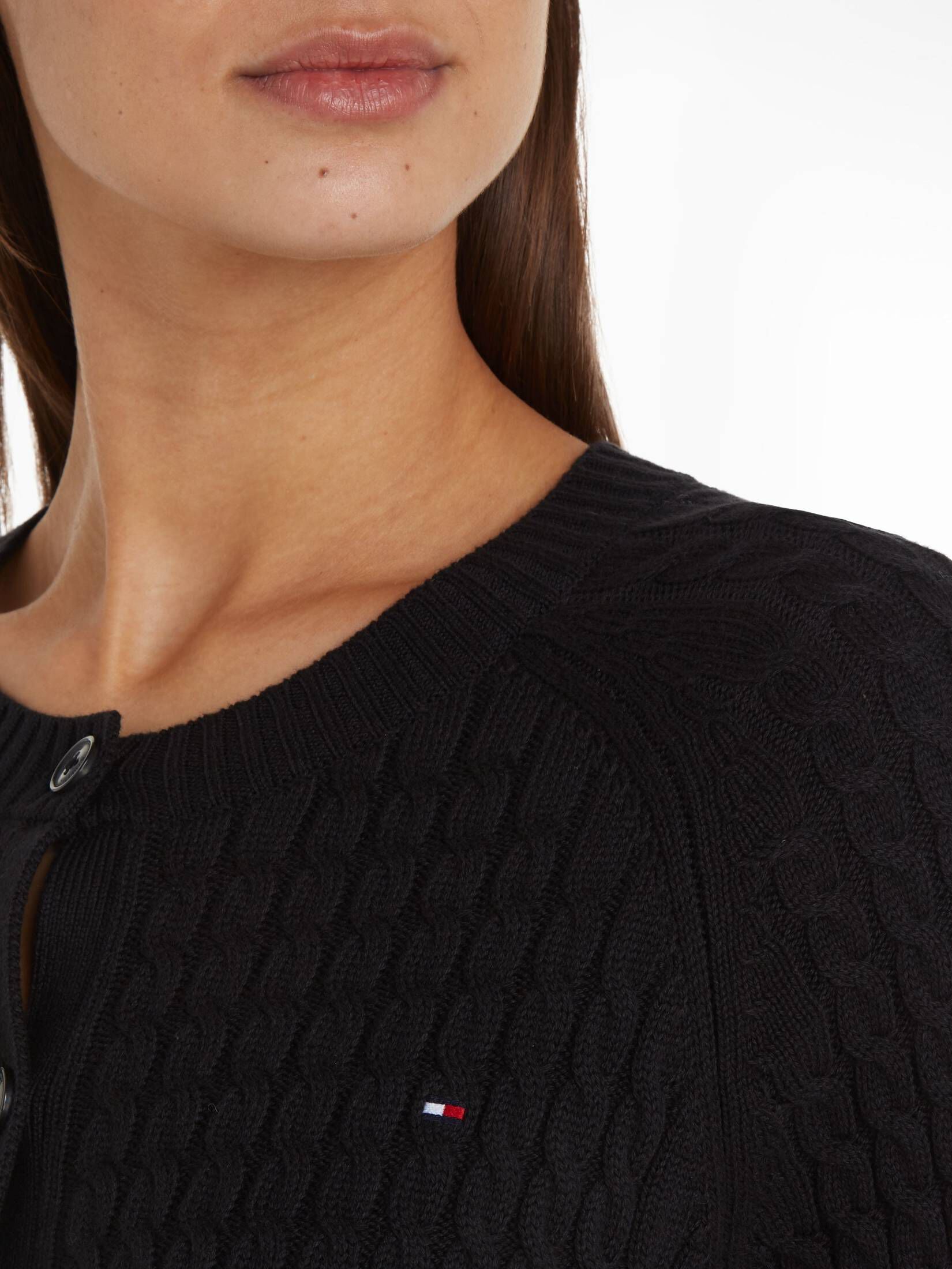 Tommy Hilfiger| Damen Strickjacke CO MINI CABLE C-NK CARDIGAN