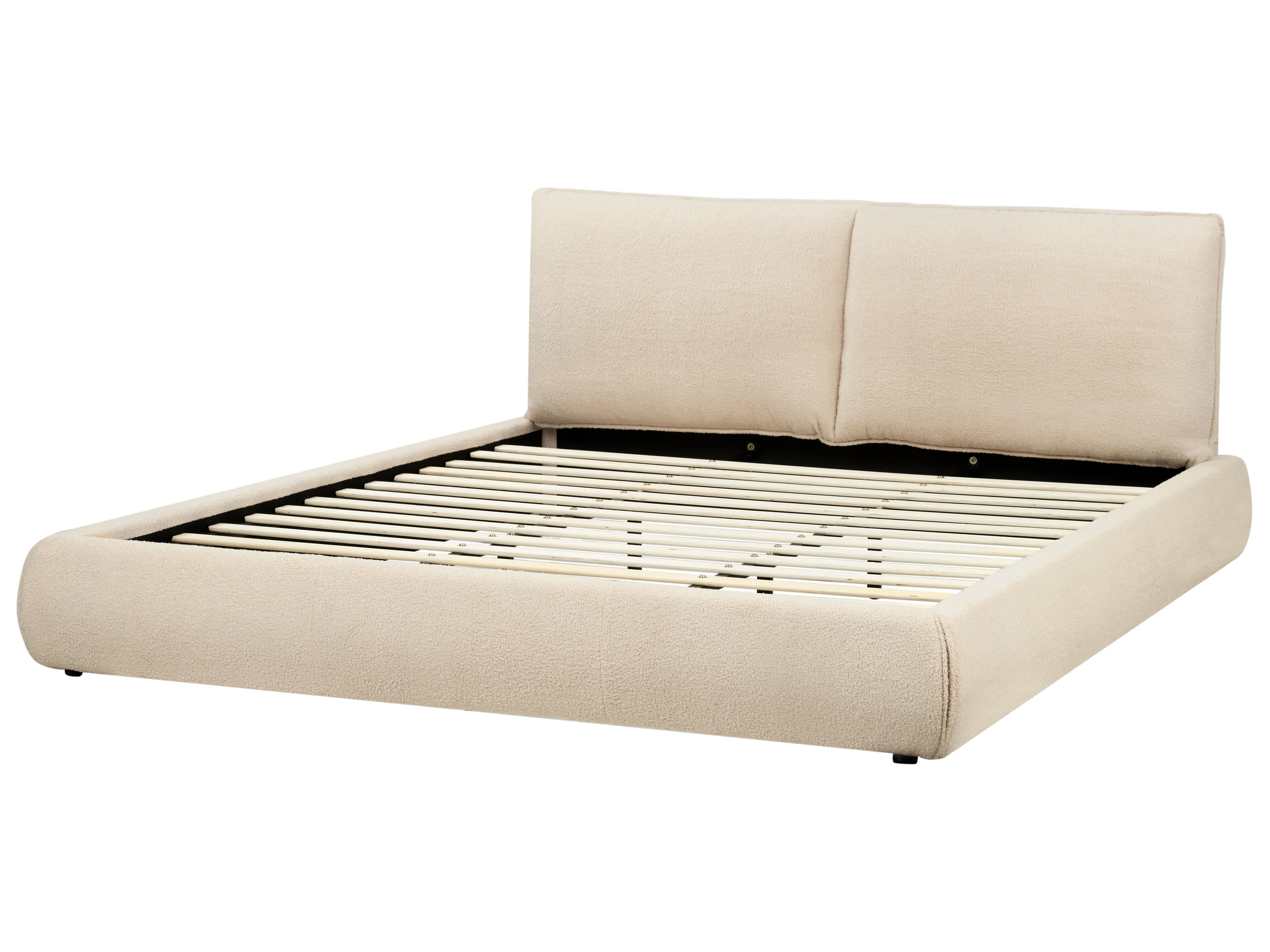 Bed Bouclé VINAY 180 x 200 cm Lichtbeige