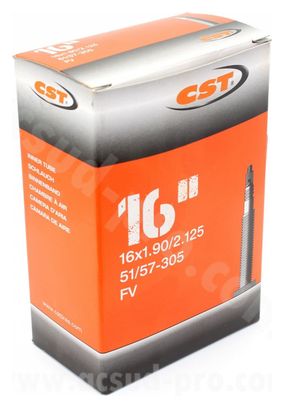 CHAMBRE A AIR VELO 16 x 1.90 A 2.125 CST PRESTA VP VTT