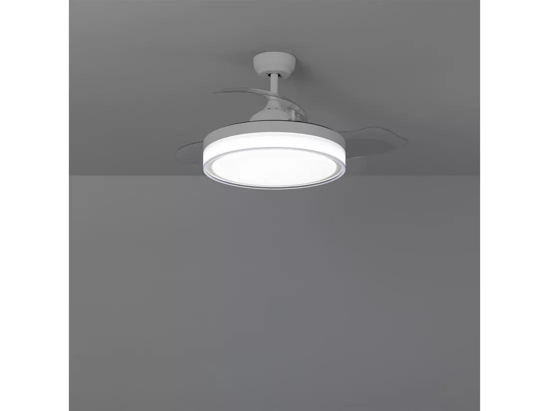 Ventilateur de Plafond Silencieux Caicos Blanc 106cm Moteur DC Blanc