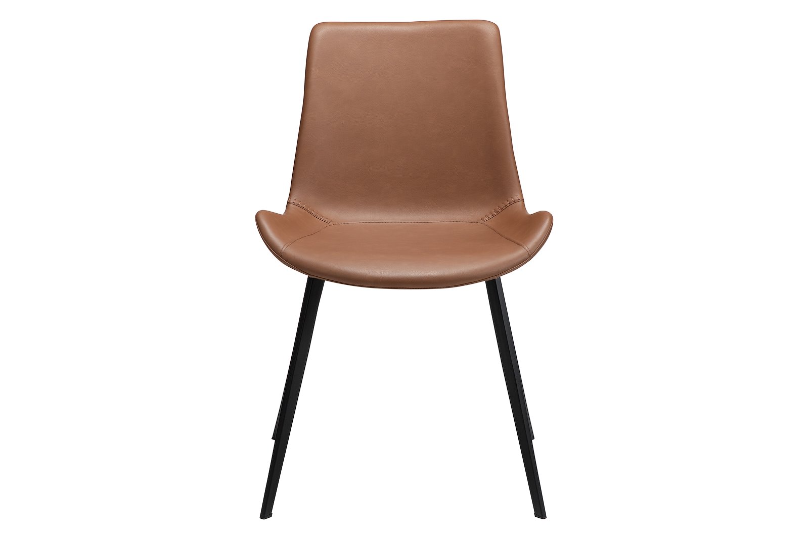Hype spisestol PU Cognac Faux og sorte ben.