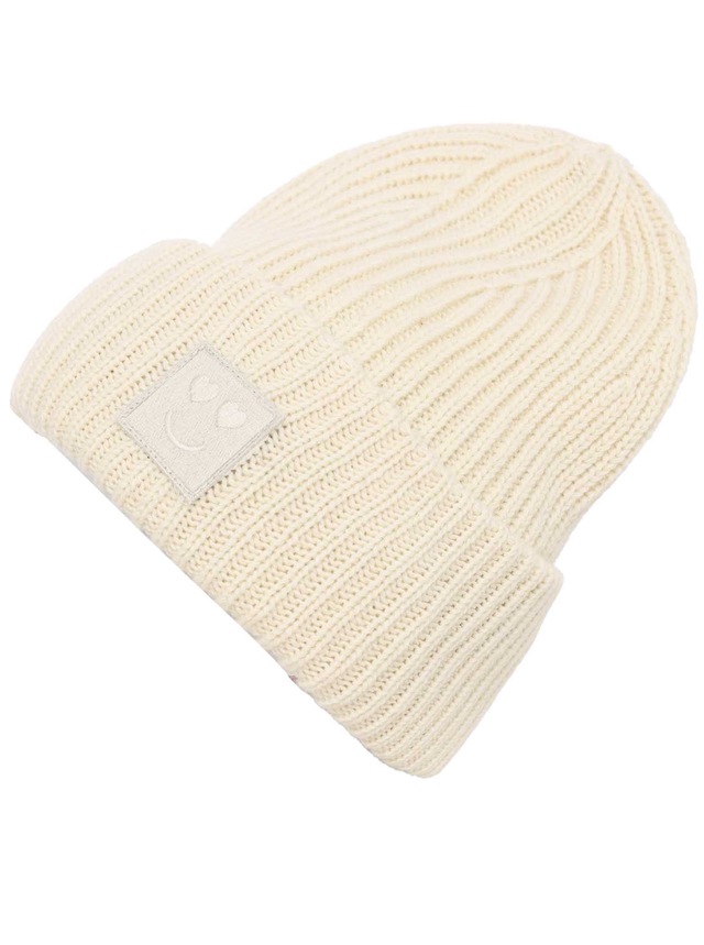 Zwillingsherz Strickmütze »Smile«, Grobstrick, Smile Patch