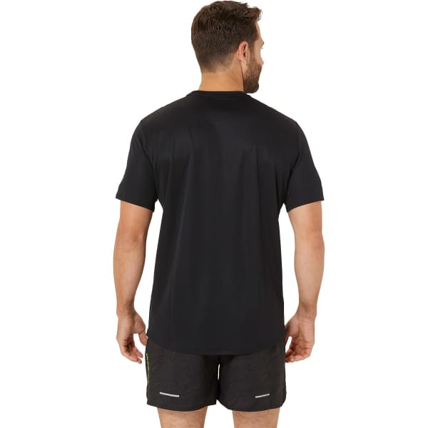 T-shirt running ASICS FUJITRAIL LOGO SS TOP BLACK/GRAPHIC GREY/SAFETY YELLOW