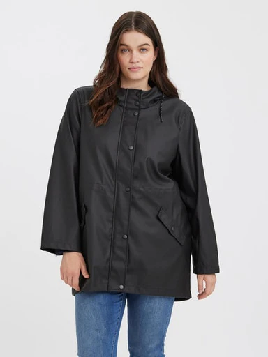 Vero Moda Curve Outdoorjacke »VMCMALOU COATED JACKET CUR NOOS« mit Kapuze