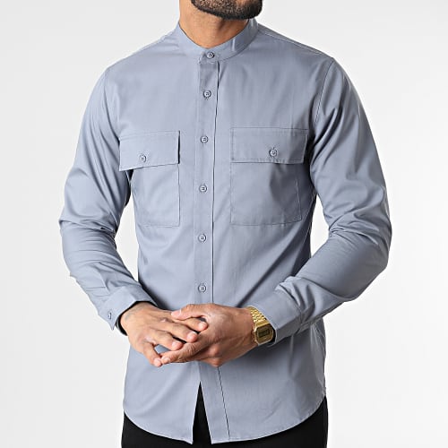 Chemise Manches Longues Col Mao J530 Gris