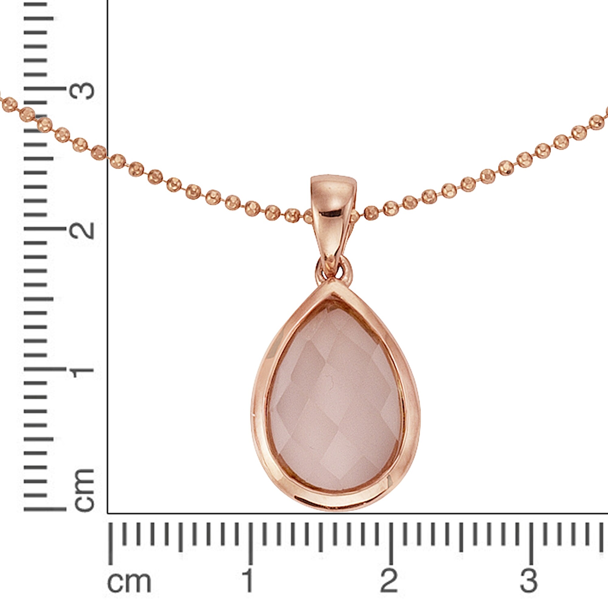 Jamelli Anhänger mit Kette 925 Silber rosé vergoldet Rosenquarz