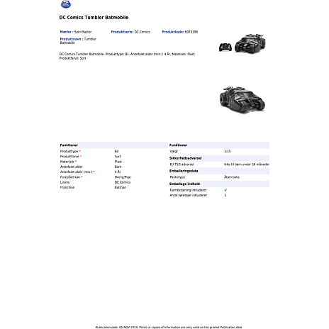 Batman The Dark Knight fjernstyret Batmobil