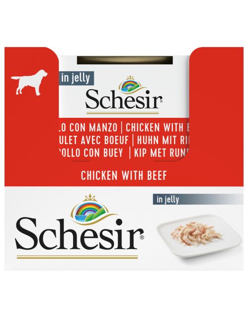 Schesir Hond Blik Gelei 150 g - Hondenvoer