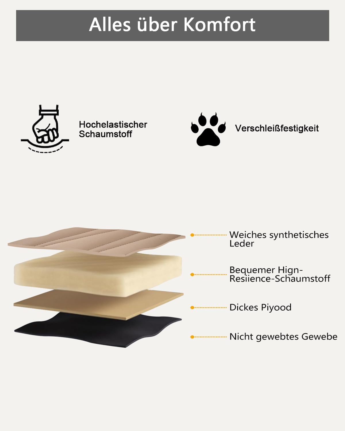 YOUTASTE Barhocker 2er Set Barstuhl Höhenverstellbar, Drehbar mit PU-Leder, Tresenhocker mit Rückenlehne und Fußstütze Sitzhöhe 57cm - 82cm für Küche, Theke, Bar, Khaki
