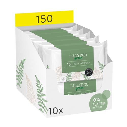 LILLYDOO green natürliche Feuchttücher, 10er Pack