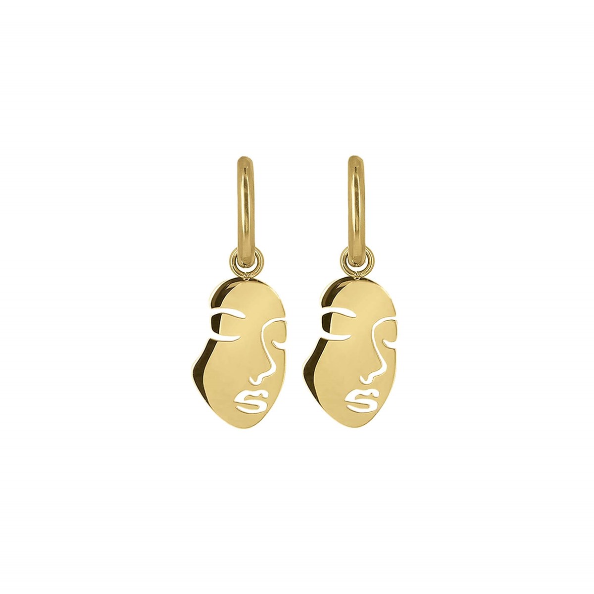 Boucles Visage acier doré or