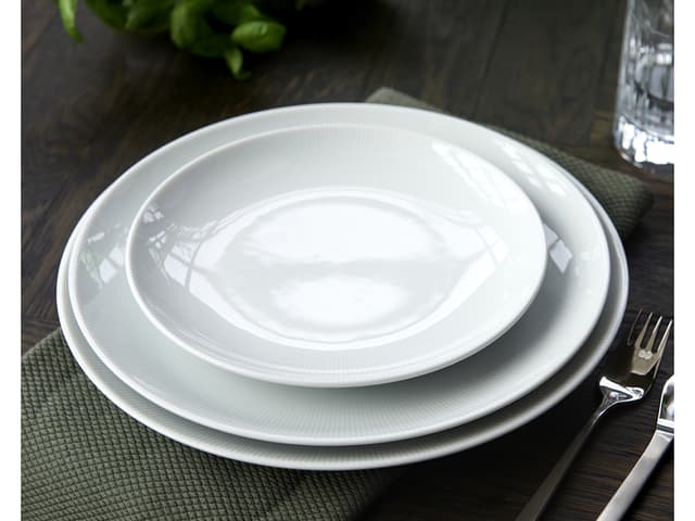Pillivuyt Eventail Tallerken flad Dia 21 cm Hvid