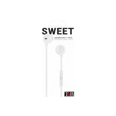 T'nB SWEET - Kit main libre - Ecouteurs filaire avec micro - intra-auriculaire - blanc