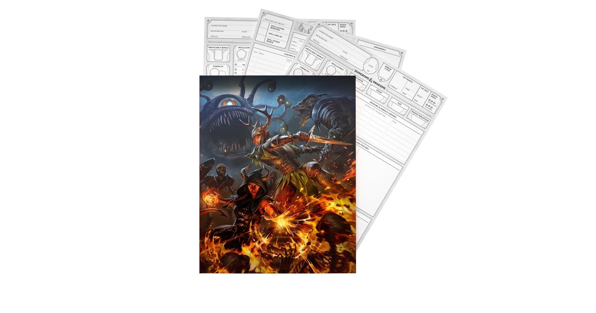 AsmodeeDungeons & Dragons 5.0 - Characters Sheets 2024 boek  (Engels, 2+ spelers, vanaf 12 jaar)
