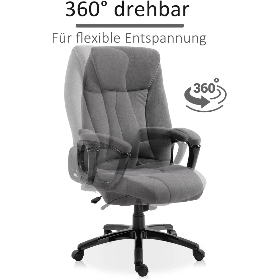 Vinsetto Bürostuhl mit Massagefunktion grau
