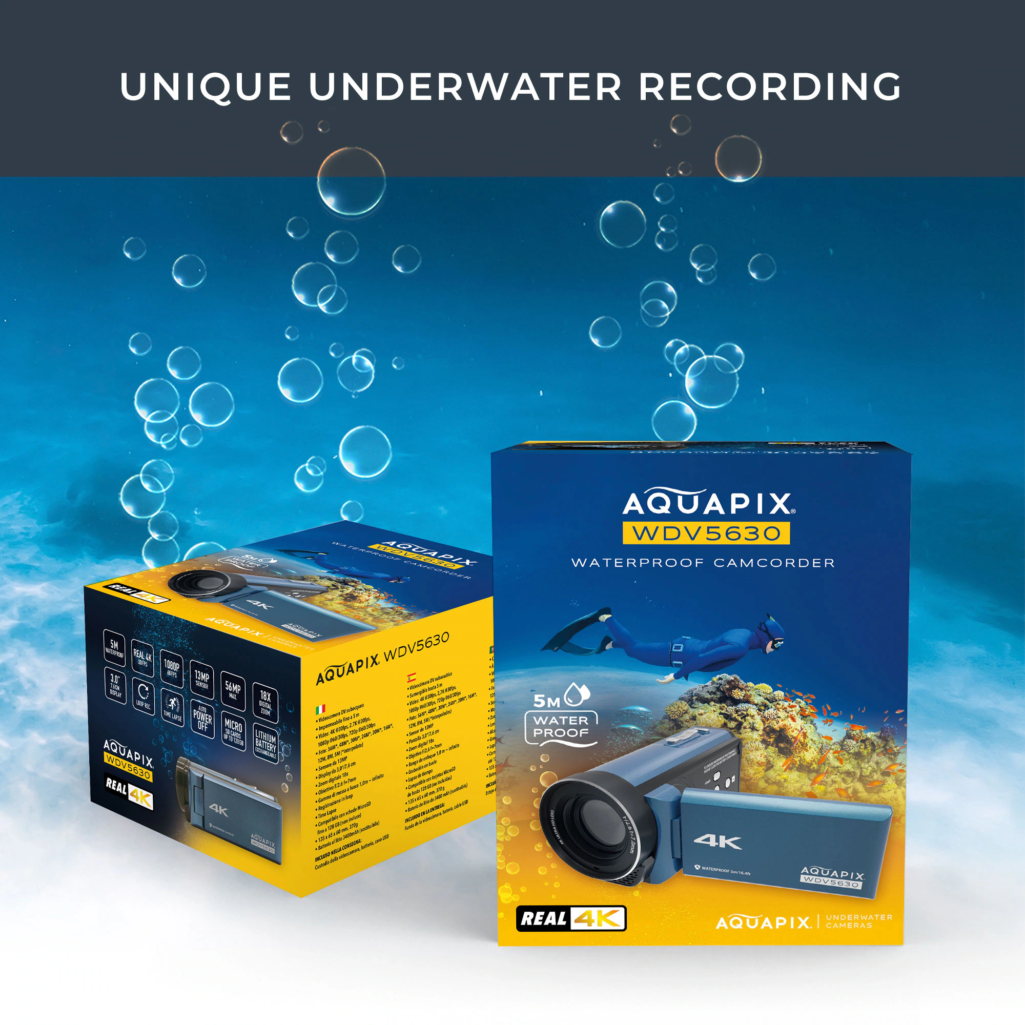 Aquapix WDV5630 Unterwasser DV-Camcorder Grau / Blau