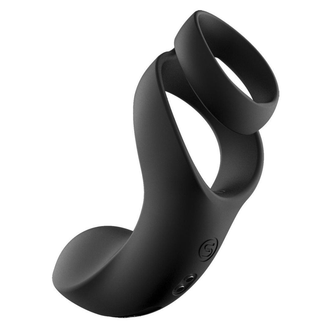 Penis-/Hodenring „Benedict“ mit Perineumvibrator | 5 Vibrationsmodi in 5 Intensitäten | Svakom