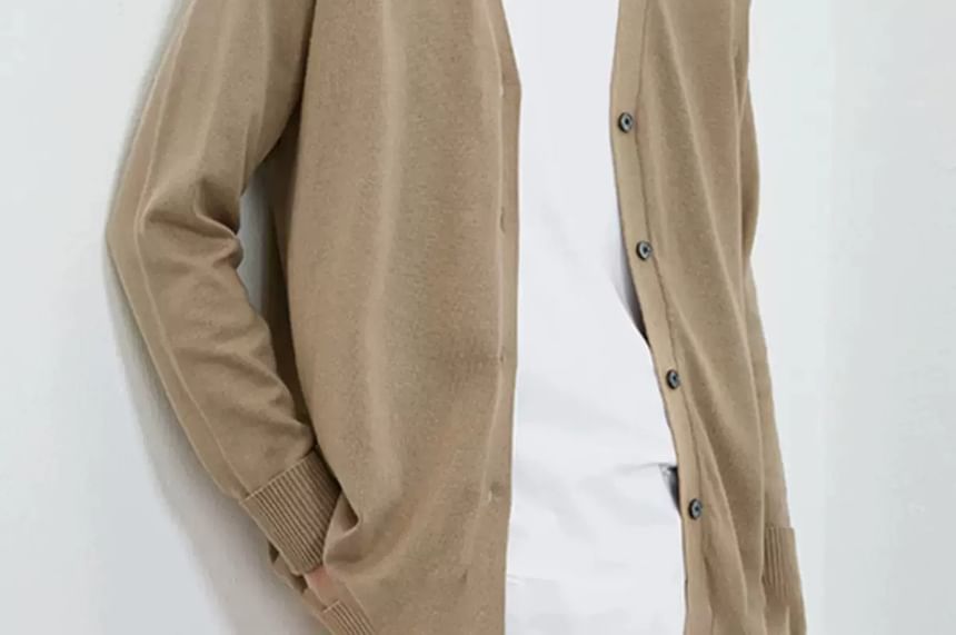 Lefitt - V-hals effen vest met knoopjes