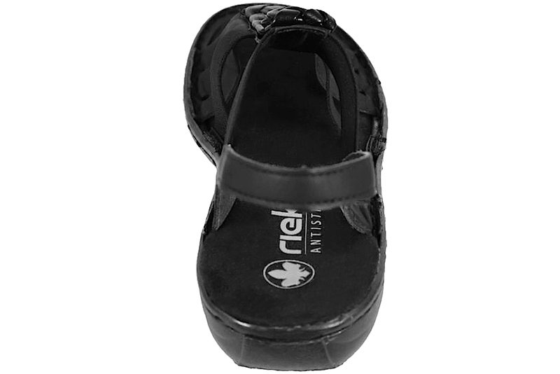RIEKER SANDAL I SORT TEKSTIL