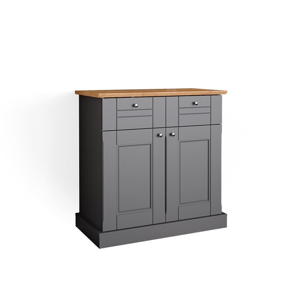 Vicco Kommode Mehrzweckschrank Wohnzimmermöbel Bergamo Grau Eiche Wohnzimmer Schrank 83x84 cm Vintage Ablage Schublade Schranktür Wohnzimmermöbel