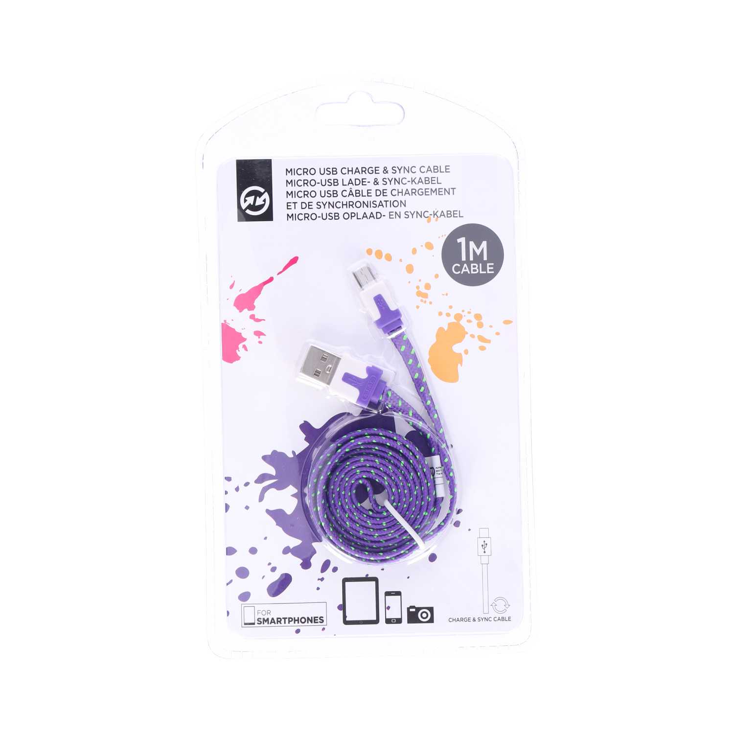 2in1 USB Sync-/Ladekabel 6farbig