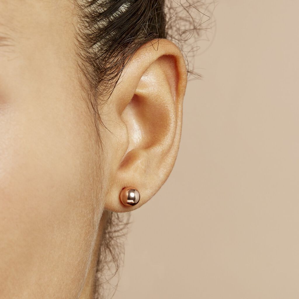 Boucles D'oreilles Puces Fidelia Boule Or Rose