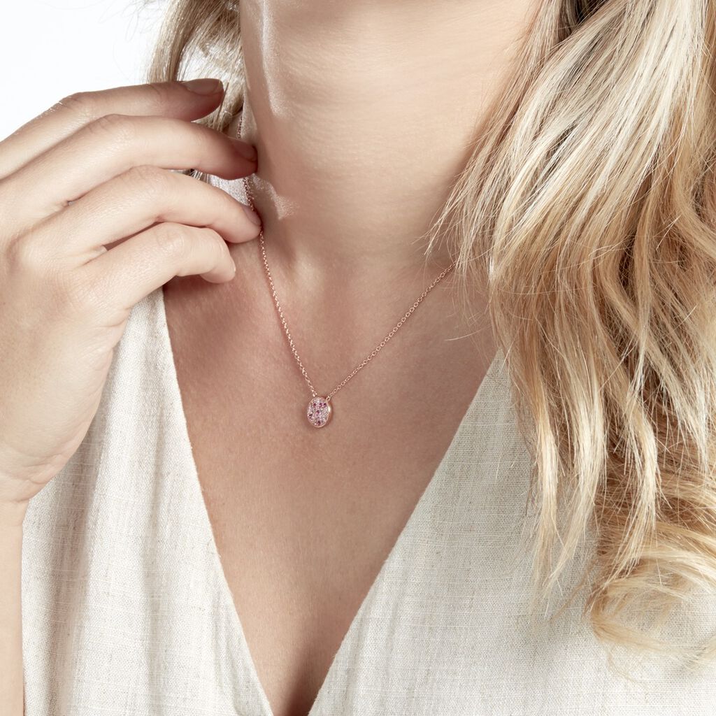Collier Nelig Argent Rose Oxyde De Zirconium