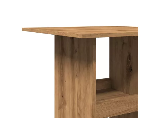 Table de bar avec rangement chêne artisanal bois d’ingénierie