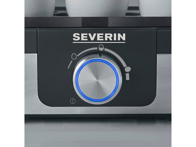 Severin Æggekoger 1-6 æg m. timer 420 watt Stål/Sort