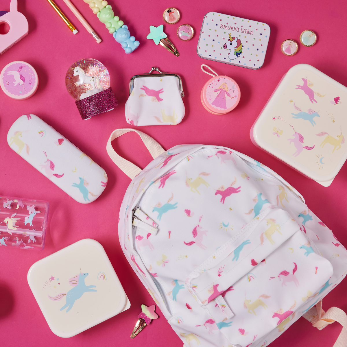 Lot de 2 boîtes à goûter Licornes Pause goûter