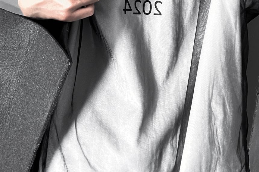 DragonRoad - Mock tweedelig T-shirt met mesh overlay en elleboogmouwen