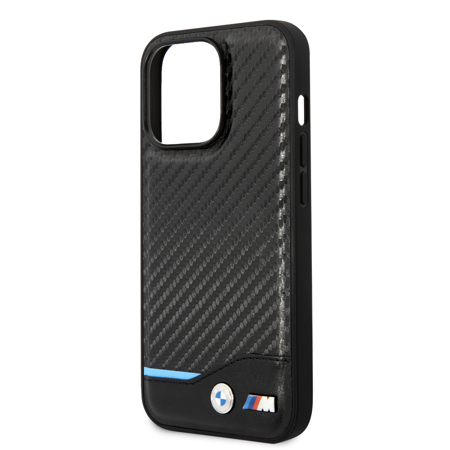iPhone 14 Pro Leder Hardcase M Hülle Triangles (BMHCP14L22NBCK) - Schwarz