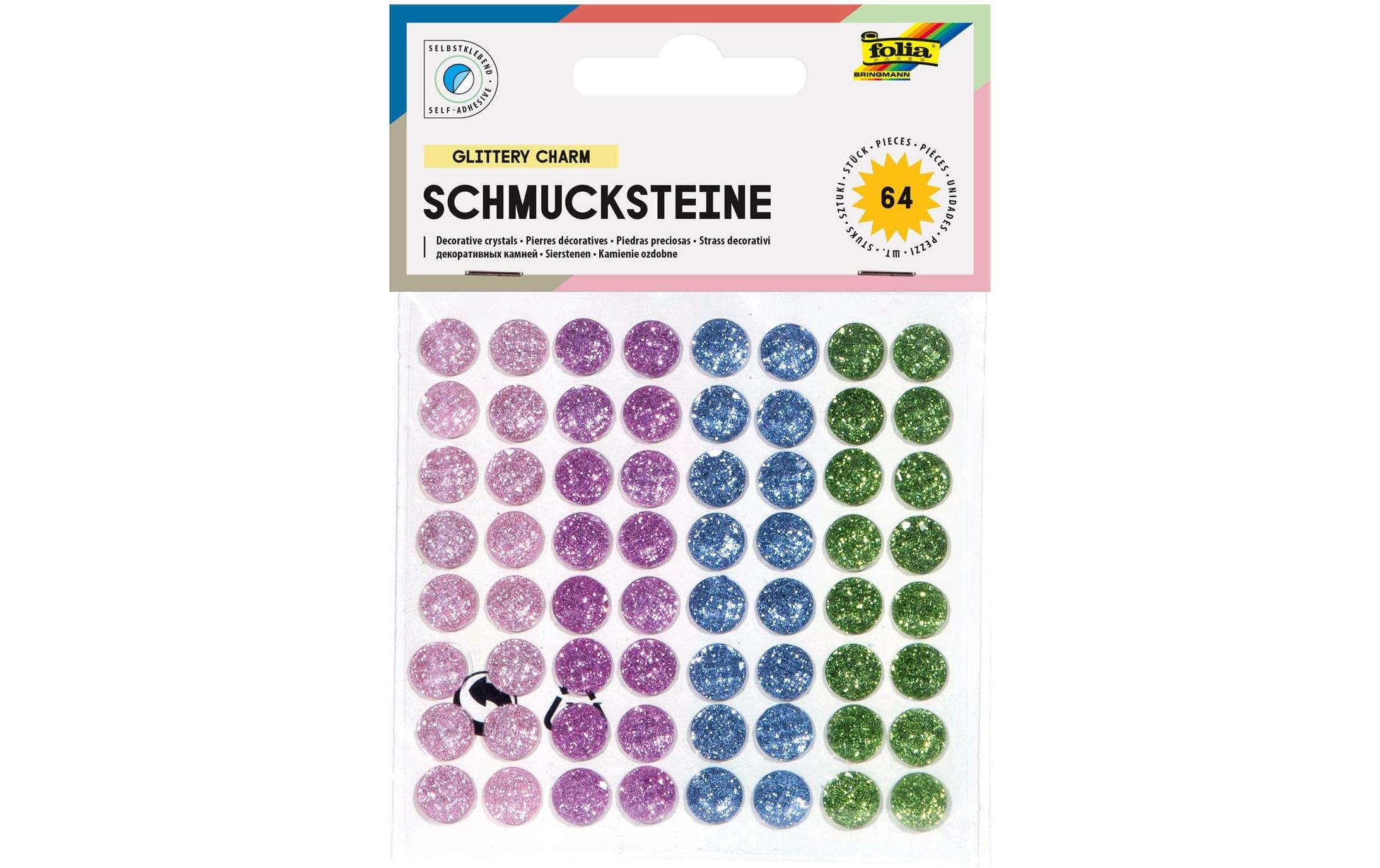 Schmucksteine Glittery Charm selbstklebend 64 StückSchmucksteine