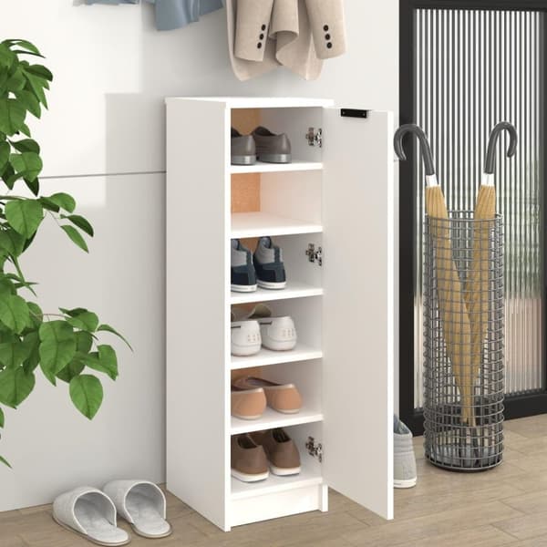 vidaXL Skoskap hvit 30x35x100 cm konstruert tre