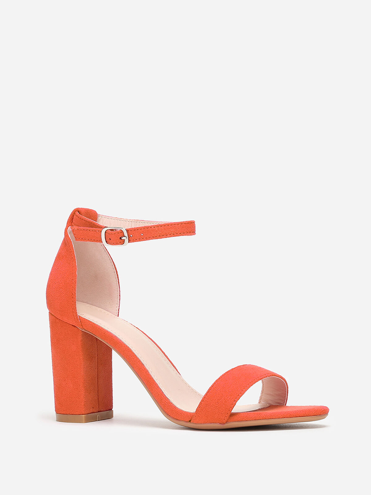 Sandales à brides et talon carré- orange
