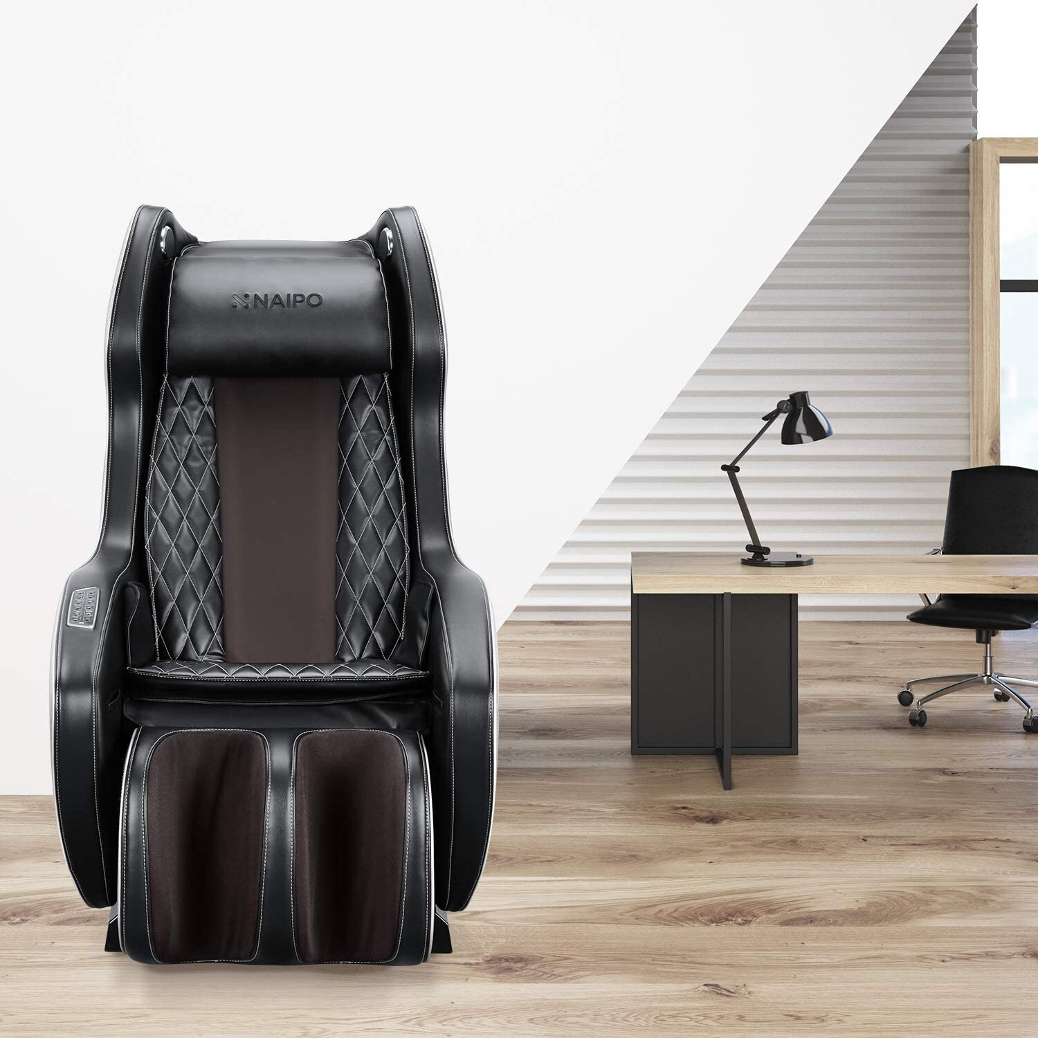 NAIPO Shiatsu Massagesessel Massagestuhl mit Klopfen Kneten Luft-Massage-System Bluetooth 3D Surround Sound Musik