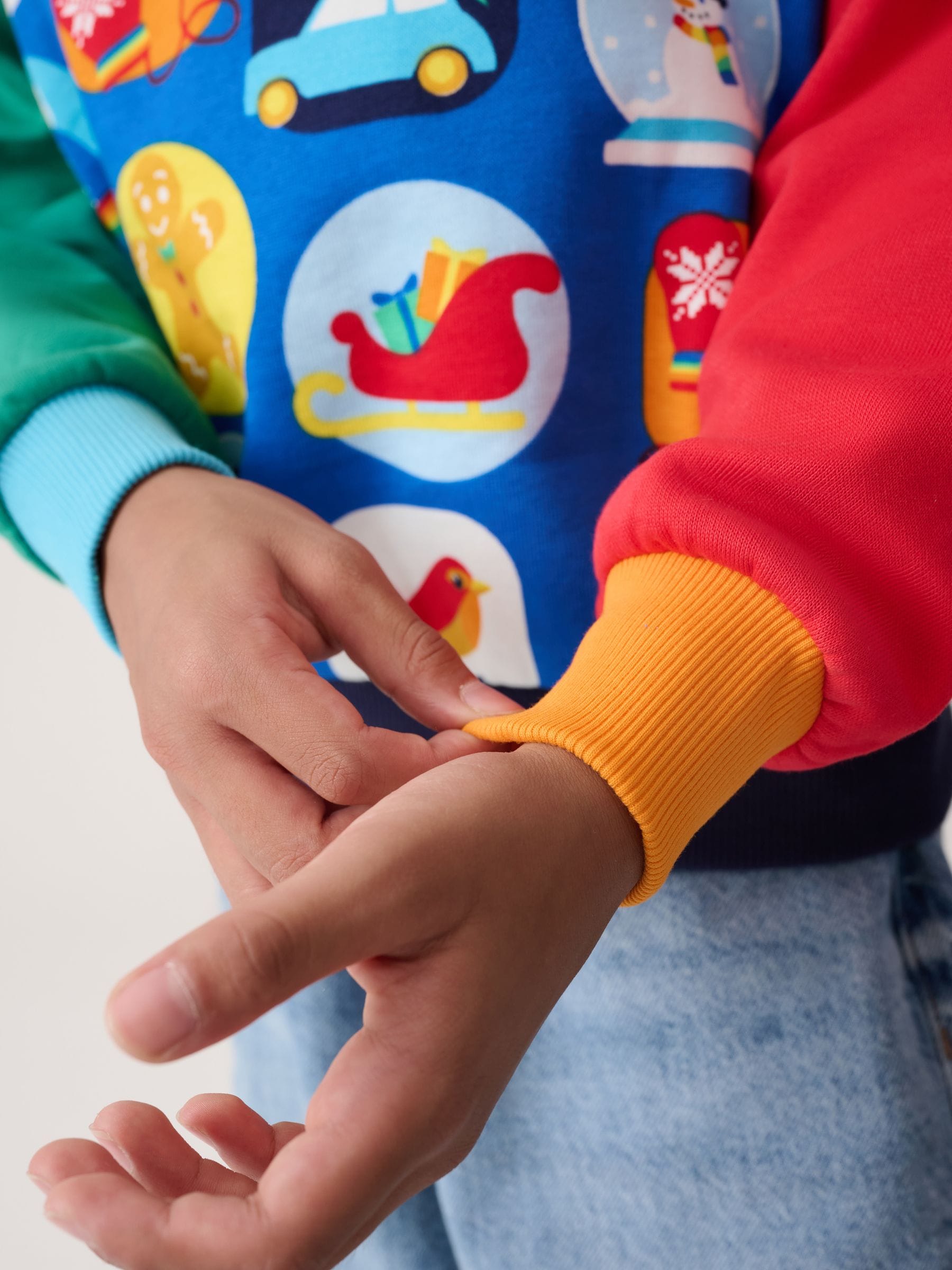 Little Bird by Jools Oliver Jersey Kerstmis Sweatshirt met sneeuwbolprint